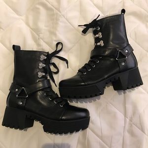 Black combat boots